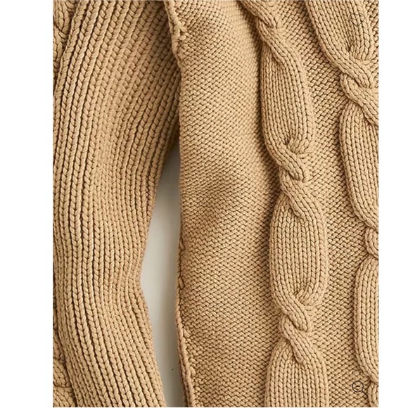 J. Crew Cable Knit V Neck Sweater Tan Size‎ L - Picture 4 of 12